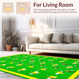 Ultra Soft Area Rug, Non Slip, Stain Resistant, Washable Area Rugs for Living Room, Bedroom, Bold Eclectic Wildlife Pattern(Green)