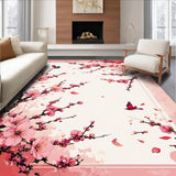 Ultra Soft Area Rug, Non Slip, Stain Resistant, Washable Area Rugs for Living Room, Bedroom, Lush Garden Inspired Accent Piece(Pink)