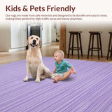 Ultra Soft Area Rug, Non Slip, Stain Resistant, Washable Area Rugs for Living Room, Bedroom, Sleek Monochrome Rustic Touch(Purple)