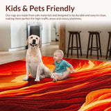 Bold Geometric Lava Waves(Red)