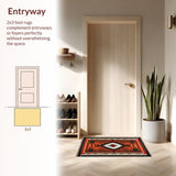 Ultra Soft Area Rug, Non Slip, Stain Resistant, Washable Area Rugs for Living Room, Bedroom, Southwest Chocolate Living Room Non-Slip Area Rug(Brown)