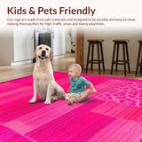 Ultra Soft Area Rug, Non Slip, Stain Resistant, Washable Area Rugs for Living Room, Bedroom, Modern Chic Leopard Aesthetic(Pink)