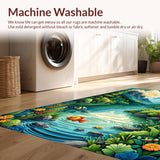 Ultra Soft Area Rug, Non Slip, Stain Resistant, Washable Area Rugs for Living Room, Bedroom, Multi-Color Outdoor Inspired Stain-Resistant Rug(Green)