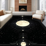 Ultra Soft Area Rug, Non Slip, Stain Resistant, Washable Area Rugs for Living Room, Bedroom, Gothic Starry Sky Elegance(Black)