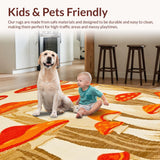 Ultra Soft Area Rug, Non Slip, Stain Resistant, Washable Area Rugs for Living Room, Bedroom, Charming Red Mushroom Pattern(Orange)