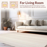 Ultra Soft Area Rug, Non Slip, Stain Resistant, Washable Area Rugs for Living Room, Bedroom, Neutral Tone Area Minimalist Style(Beige)