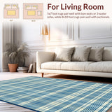 Minimalist Calm Blue Linear Check(Beige)