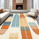 Ultra Soft Area Rug, Non Slip, Stain Resistant, Washable Area Rugs for Living Room, Bedroom, Whimsical Nautical Surfboard Design(Orange)