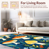 Playful Colorful Flora Design(Blue)