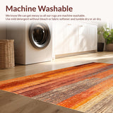 Ultra Soft Area Rug, Non Slip, Stain Resistant, Washable Area Rugs for Living Room, Bedroom, Artistic Abstract Washable Area Rug(Orange)