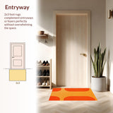 Ultra Soft Area Rug, Non Slip, Stain Resistant, Washable Area Rugs for Living Room, Bedroom, Retro Arch Bedroom Minimalist Washable Area Carpet(Orange)