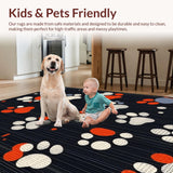 Ultra Soft Area Rug, Non Slip, Stain Resistant, Washable Area Rugs for Living Room, Bedroom, Sleek Modern Monochrome Fur Aesthetic(Black)