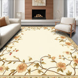 Ultra Soft Area Rug, Non Slip, Stain Resistant, Washable Area Rugs for Living Room, Bedroom, Stylish Beige Kitchen Durable Non Slip Runner with Floral Motif(Beige)