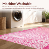 Ultra Soft Area Rug, Non Slip, Stain Resistant, Washable Area Rugs for Living Room, Bedroom, Stylish Contemporary Animal Print(Pink)