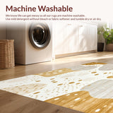 Ultra Soft Area Rug, Non Slip, Stain Resistant, Washable Area Rugs for Living Room, Bedroom, Speckled Beige Area with Abstract Animal Inspired Design(Beige)
