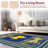 Ultra Soft Area Rug, Non Slip, Stain Resistant, Washable Area Rugs for Living Room, Bedroom, Texas State Multi-Color Entryway Accent Rug(Blue)