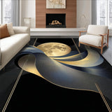 Ultra Soft Area Rug, Non Slip, Stain Resistant, Washable Area Rugs for Living Room, Bedroom, Vibrant Abstract Expressionist Flair(Gold)