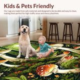 Ultra Soft Area Rug, Non Slip, Stain Resistant, Washable Area Rugs for Living Room, Bedroom, Rustic Nature-Inspired Floral Charm(Green)