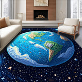 Ultra Soft Area Rug, Non Slip, Stain Resistant, Washable Area Rugs for Living Room, Bedroom, Non-Slip Geographic Carpet for Living Room(Blue)