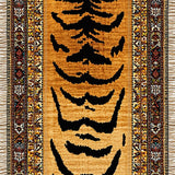 Ultra Soft Area Rug, Non Slip, Stain Resistant, Washable Area Rugs for Living Room, Bedroom, Non-Slip Tiger Print Dining Room Stain-Resistant Carpet(Gold)