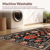 Ultra Soft Area Rug, Non Slip, Stain Resistant, Washable Area Rugs for Living Room, Bedroom, Elegant Stain-Resistant Bedroom Accent Carpet(Black)