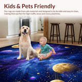 Ultra Soft Area Rug, Non Slip, Stain Resistant, Washable Area Rugs for Living Room, Bedroom, Enchanting Astral Swirl Visual Element(Purple)