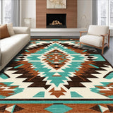 Ultra Soft Area Rug, Non Slip, Stain Resistant, Washable Area Rugs for Living Room, Bedroom, Minimalist Aztec Linear Patterns(Brown)