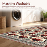 Ultra Soft Area Rug, Non Slip, Stain Resistant, Washable Area Rugs for Living Room, Bedroom, Mystical Monochrome Nature Fusion(White)
