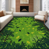 Ultra Soft Area Rug, Non Slip, Stain Resistant, Washable Area Rugs for Living Room, Bedroom, Rustic Forest Creature Design(Green)