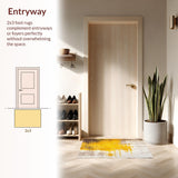 Ultra Soft Area Rug, Non Slip, Stain Resistant, Washable Area Rugs for Living Room, Bedroom, Rustic Painted Area Faux Wool Entrance Non Skid Door Mat(Yellow)