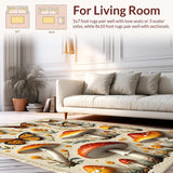 Ultra Soft Area Rug, Non Slip, Stain Resistant, Washable Area Rugs for Living Room, Bedroom, Butterfly Mushroom Low-Profile Seasonal Rug(Yellow)
