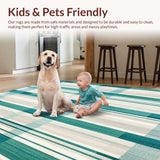 Artistic Irregular Plaid with Blue Green and Light Beige Contrasts(Beige)