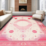 Ultra Soft Area Rug, Non Slip, Stain Resistant, Washable Area Rugs for Living Room, Bedroom, Artful Moonlit Minimalist Aesthetic(White)