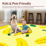 Ultra Soft Area Rug, Non Slip, Stain Resistant, Washable Area Rugs for Living Room, Bedroom, Lively Yellow Green Color Fusion(Yellow)
