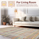 Ultra Soft Area Rug, Non Slip, Stain Resistant, Washable Area Rugs for Living Room, Bedroom, Charming Vintage Floral Accent(Gray)