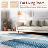 Ultra Soft Area Rug, Non Slip, Stain Resistant, Washable Area Rugs for Living Room, Bedroom, Minimalist Soft Blue Tones(Blue)