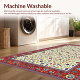 Ultra Soft Area Rug, Non Slip, Stain Resistant, Washable Area Rugs for Living Room, Bedroom, Contemporary Vibrant Curved Patterns(Red)