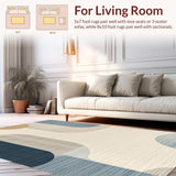 Ultra Soft Area Rug, Non Slip, Stain Resistant, Washable Area Rugs for Living Room, Bedroom, Trendy Minimalist Cloud Inspired Look(Beige)