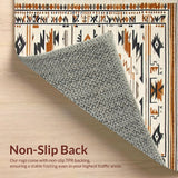 Ultra Soft Area Rug, Non Slip, Stain Resistant, Washable Area Rugs for Living Room, Bedroom, Chic Rustic Geometric Arrangement(Brown)