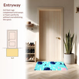 Ultra Soft Area Rug, Non Slip, Stain Resistant, Washable Area Rugs for Living Room, Bedroom, Delightful Blue Waterscape Style(Blue)