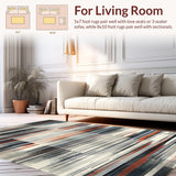 Ultra Soft Area Rug, Non Slip, Stain Resistant, Washable Area Rugs for Living Room, Bedroom, Piano Key Rug Ebony & Ivory Stripe Woven Floor Covering(Gray)