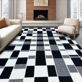 Ultra Soft Area Rug, Non Slip, Stain Resistant, Washable Area Rugs for Living Room, Bedroom, Modern Geometric Nursery Soft Shag Carpet(Black)