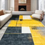 Ultra Soft Area Rug, Non Slip, Stain Resistant, Washable Area Rugs for Living Room, Bedroom, Bold Geometric Yellow Harmony(Yellow)