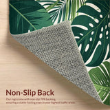Ultra Soft Area Rug, Non Slip, Stain Resistant, Washable Area Rugs for Living Room, Bedroom, Trendy Tropical Botanical Motif(Green)
