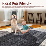 Ultra Soft Area Rug, Non Slip, Stain Resistant, Washable Area Rugs for Living Room, Bedroom, Luxurious Abstract Wavy Circle Aesthetic(Gray)