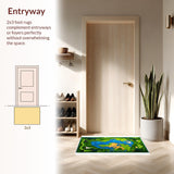 Kid Friendly Moss Green Geographical Theme(Green)