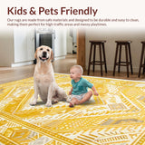 Ultra Soft Area Rug, Non Slip, Stain Resistant, Washable Area Rugs for Living Room, Bedroom, Vibrant Floral Transitional Aesthetic(Yellow)