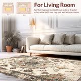 Elegant Earth Tone Distressed Motif(Beige)