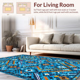 Bright Retro Lattice Composition(Blue)