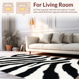 Ultra Soft Area Rug, Non Slip, Stain Resistant, Washable Area Rugs for Living Room, Bedroom, Wildlife Animal Print Kitchen Runner Washable Carpet(Black)
